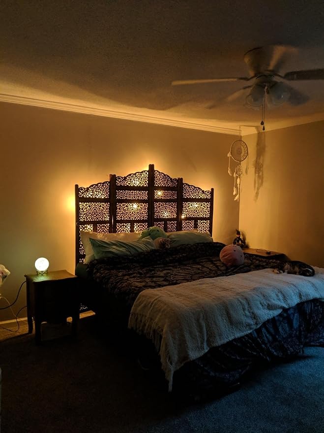 Wooden Laser Panel Room Divider, Carved Wood Folding Room Divider, Folding Privacy Screens, Modern Living Room Bedroom Decoration, Exquisite Carved Freestanding Room Dividers Brown 4 Panels